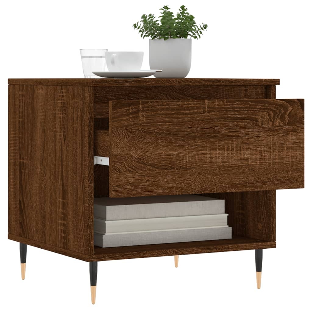 VidaXL Salontafels 2 st 50x46x50 cm bewerkt hout bruin eikenkleur