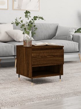 VidaXL Salontafel 50x46x50 cm bewerkt hout bruin eikenkleur