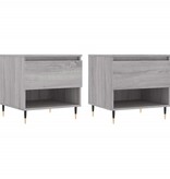 VidaXL Salontafels 2 st 50x46x50 cm bewerkt hout grijs sonoma eiken