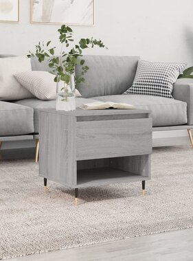 VidaXL Salontafel 50x46x50 cm bewerkt hout grijs sonoma eikenkleurig
