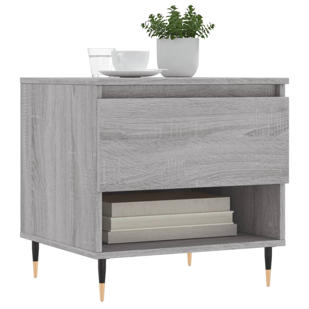 VidaXL Salontafel 50x46x50 cm bewerkt hout grijs sonoma eikenkleurig