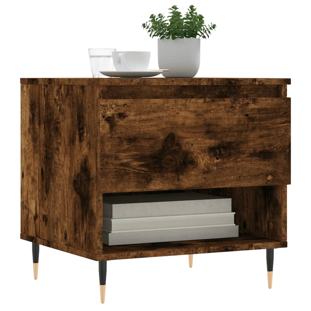 VidaXL Salontafel 50x46x50 cm bewerkt hout gerookt eikenkleurig