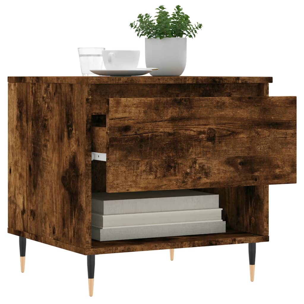 VidaXL Salontafel 50x46x50 cm bewerkt hout gerookt eikenkleurig