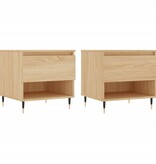 VidaXL Salontafels 2 st 50x46x50 cm bewerkt hout sonoma eikenkleurig