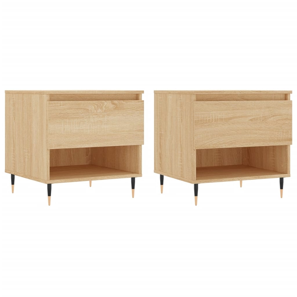 VidaXL Salontafels 2 st 50x46x50 cm bewerkt hout sonoma eikenkleurig