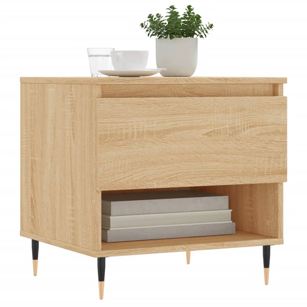 VidaXL Salontafels 2 st 50x46x50 cm bewerkt hout sonoma eikenkleurig