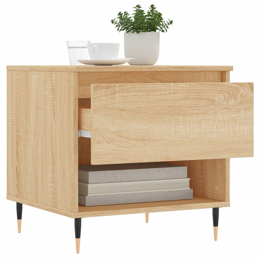 VidaXL Salontafels 2 st 50x46x50 cm bewerkt hout sonoma eikenkleurig