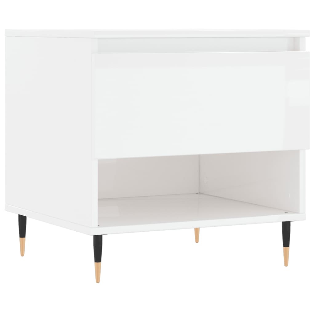 VidaXL Salontafels 2 st 50x46x50 cm bewerkt hout hoogglans wit