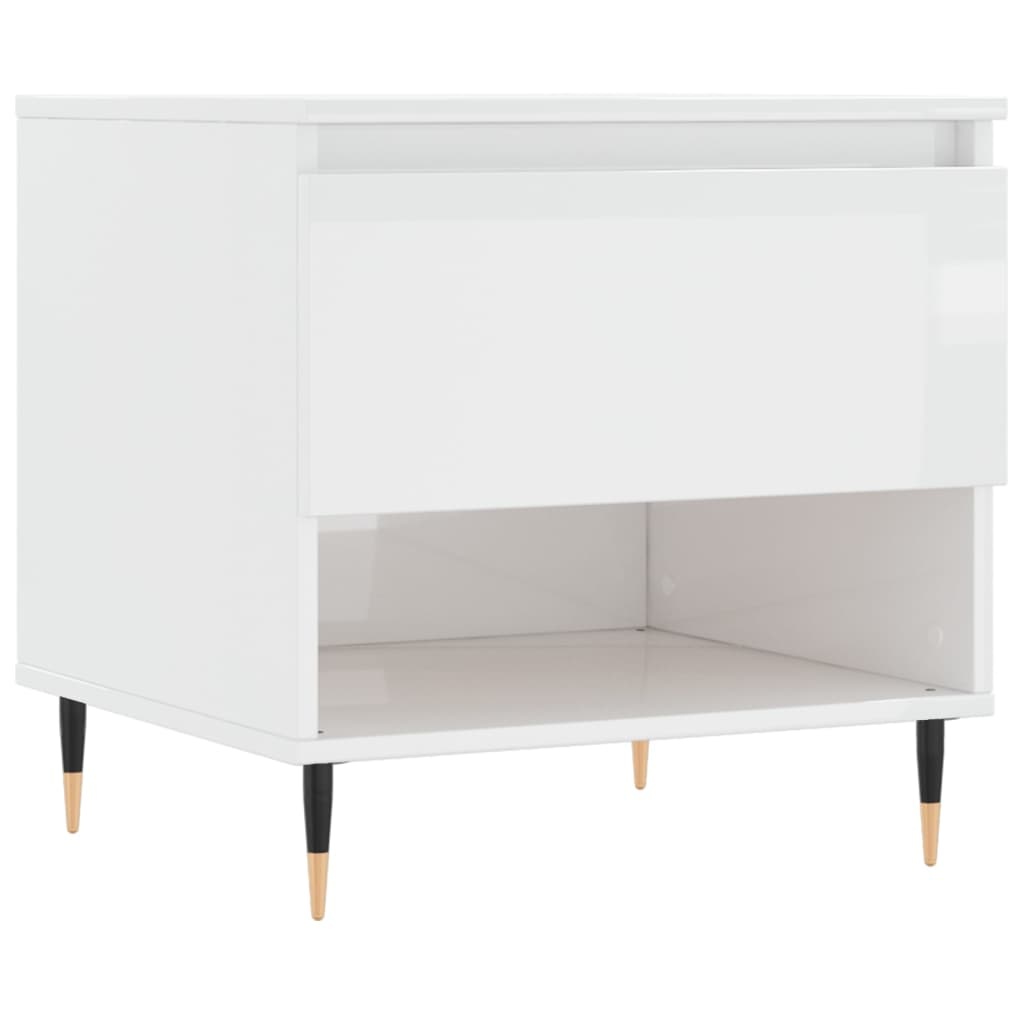 VidaXL Salontafel 50x46x50 cm bewerkt hout hoogglans wit