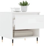 VidaXL Salontafel 50x46x50 cm bewerkt hout hoogglans wit