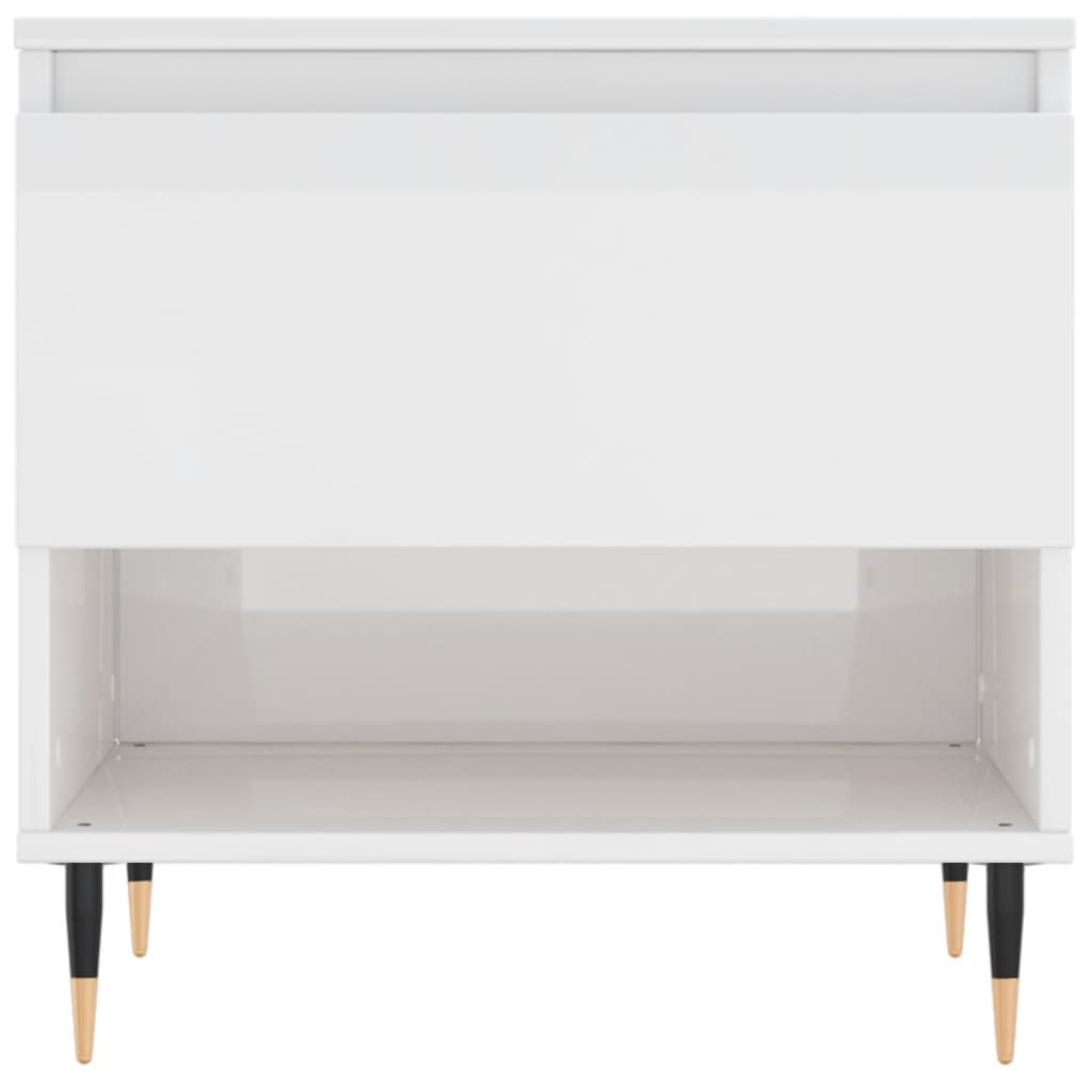 VidaXL Salontafel 50x46x50 cm bewerkt hout hoogglans wit