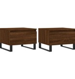VidaXL Salontafels 2 st 50x46x35 cm bewerkt hout bruin eikenkleur