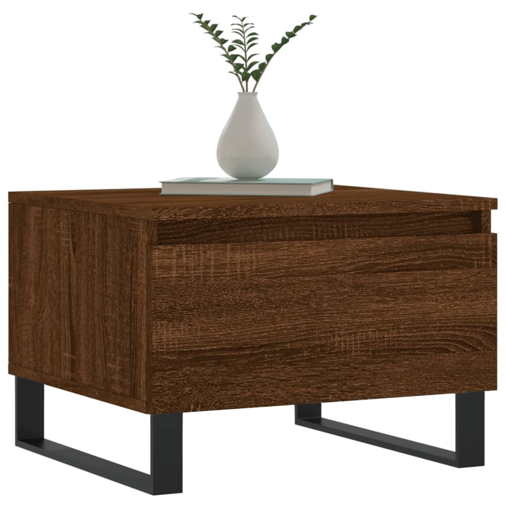VidaXL Salontafels 2 st 50x46x35 cm bewerkt hout bruin eikenkleur