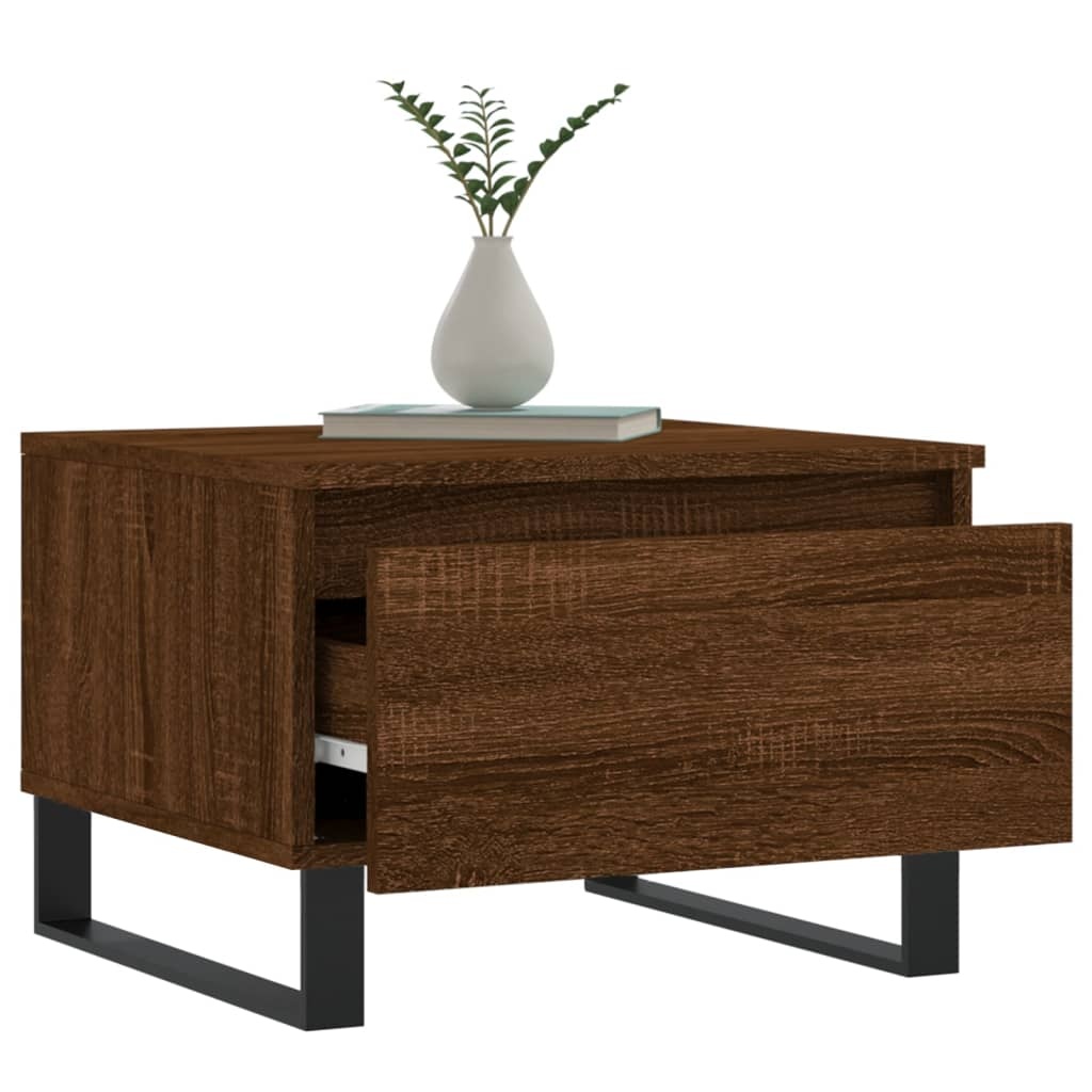 VidaXL Salontafels 2 st 50x46x35 cm bewerkt hout bruin eikenkleur