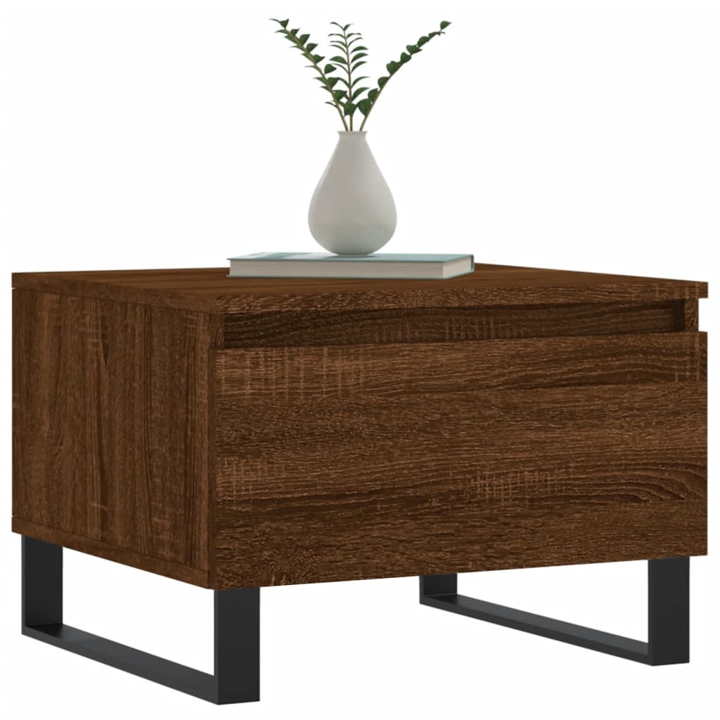 VidaXL Salontafel 50x46x35 cm bewerkt hout bruin eikenkleur