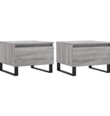 VidaXL Salontafels 2 st 50x46x35 cm bewerkt hout grijs sonoma eiken