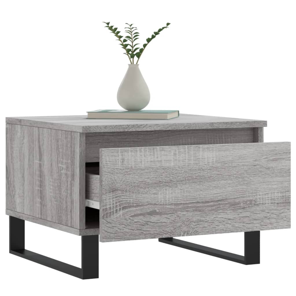 VidaXL Salontafels 2 st 50x46x35 cm bewerkt hout grijs sonoma eiken