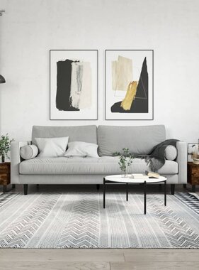 VidaXL Salontafels 2 st 50x46x35 cm bewerkt hout gerookt eikenkleurig