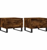 VidaXL Salontafels 2 st 50x46x35 cm bewerkt hout gerookt eikenkleurig