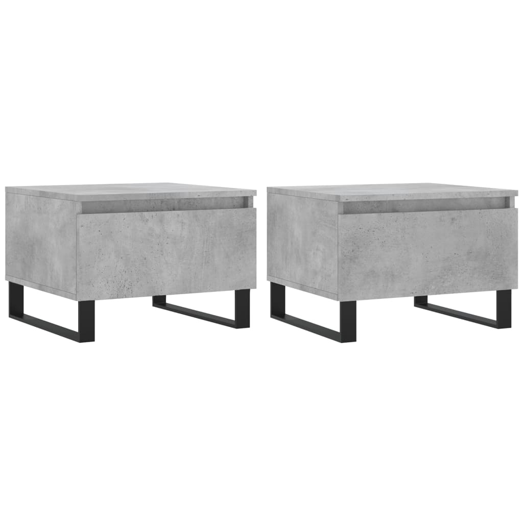 VidaXL Salontafels 2 st 50x46x35 cm bewerkt hout betongrijs