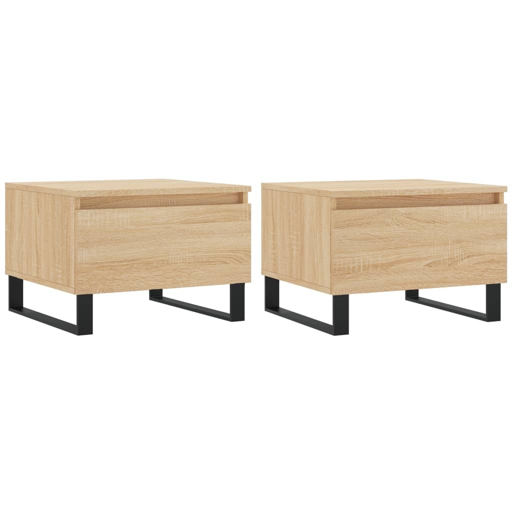 VidaXL Salontafels 2 st 50x46x35 cm bewerkt hout sonoma eikenkleurig
