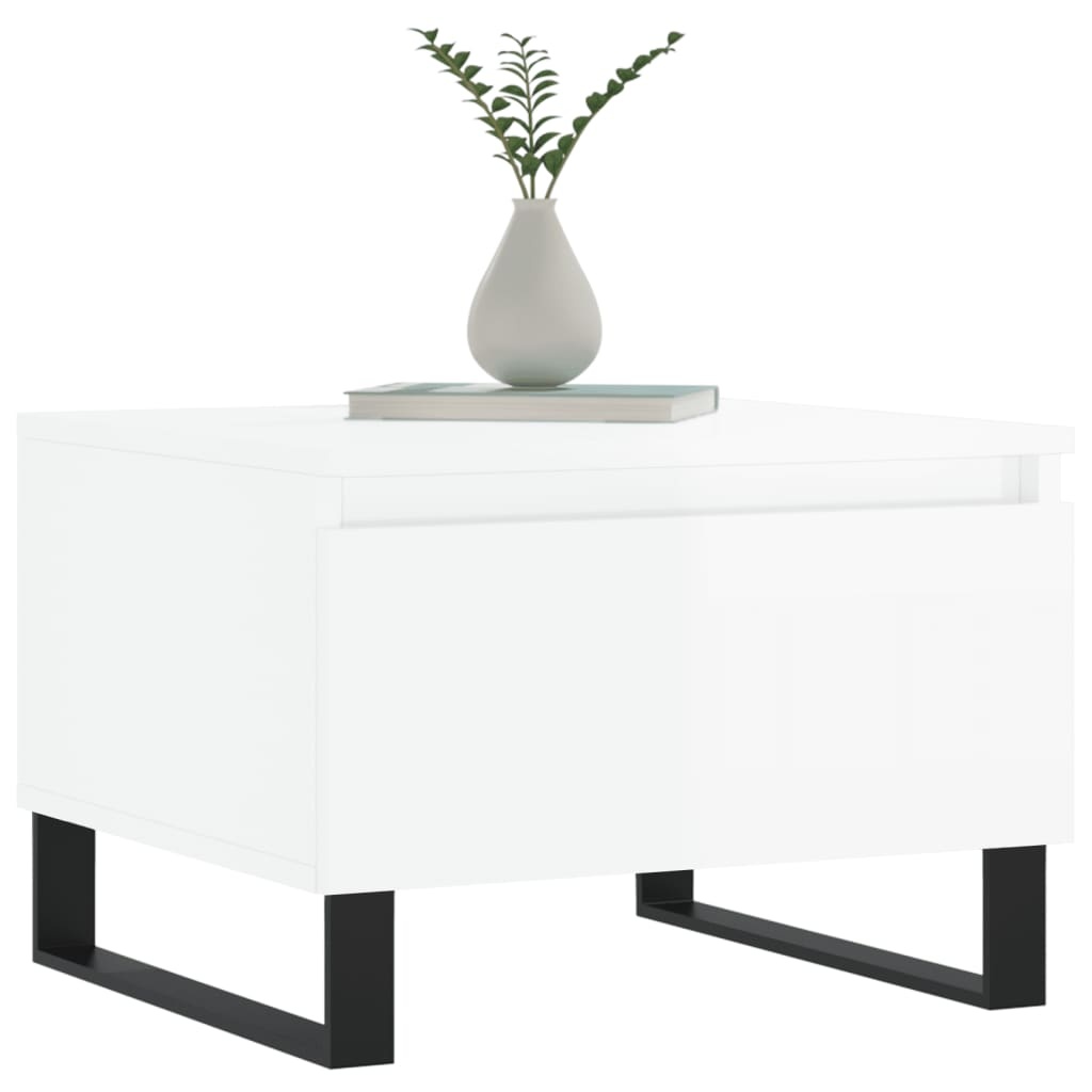 VidaXL Salontafels 2 st 50x46x35 cm bewerkt hout hoogglans wit