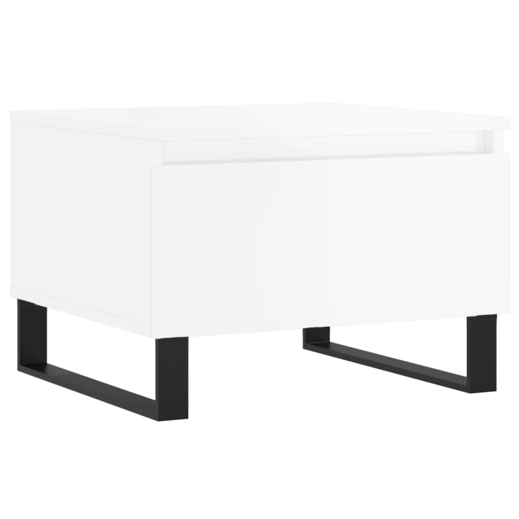 VidaXL Salontafels 2 st 50x46x35 cm bewerkt hout hoogglans wit