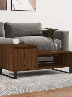 VidaXL Salontafel 100x50x45 cm bewerkt hout bruineiken