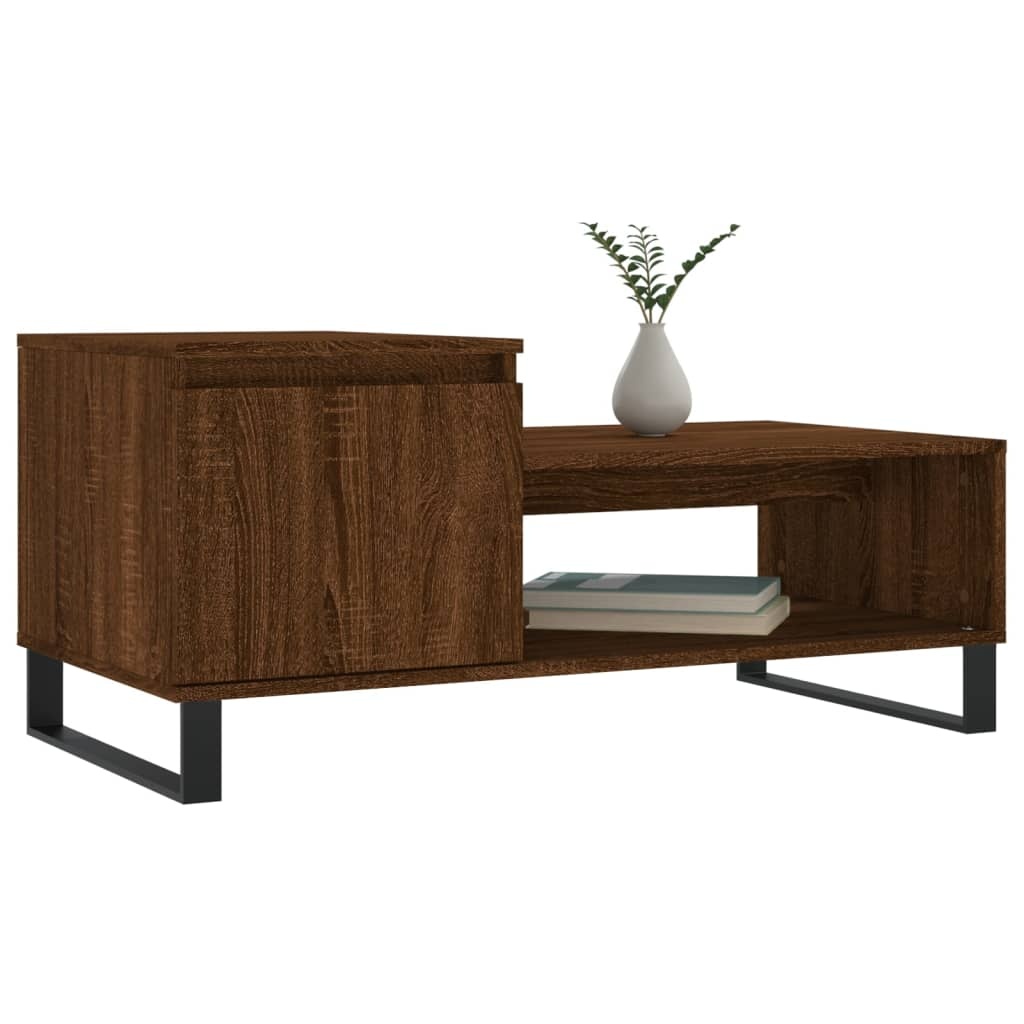 VidaXL Salontafel 100x50x45 cm bewerkt hout bruineiken