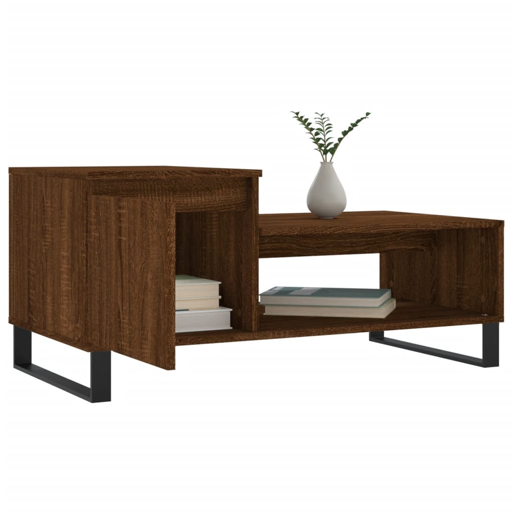 VidaXL Salontafel 100x50x45 cm bewerkt hout bruineiken