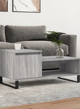 VidaXL Salontafel 100x50x45 cm bewerkt hout grijs sonoma