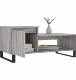 VidaXL Salontafel 100x50x45 cm bewerkt hout grijs sonoma