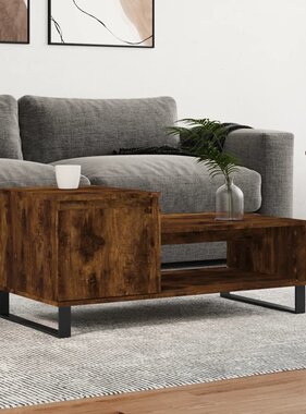 VidaXL Salontafel 100x50x45 cm bewerkt hout gerookt eikenkleurig