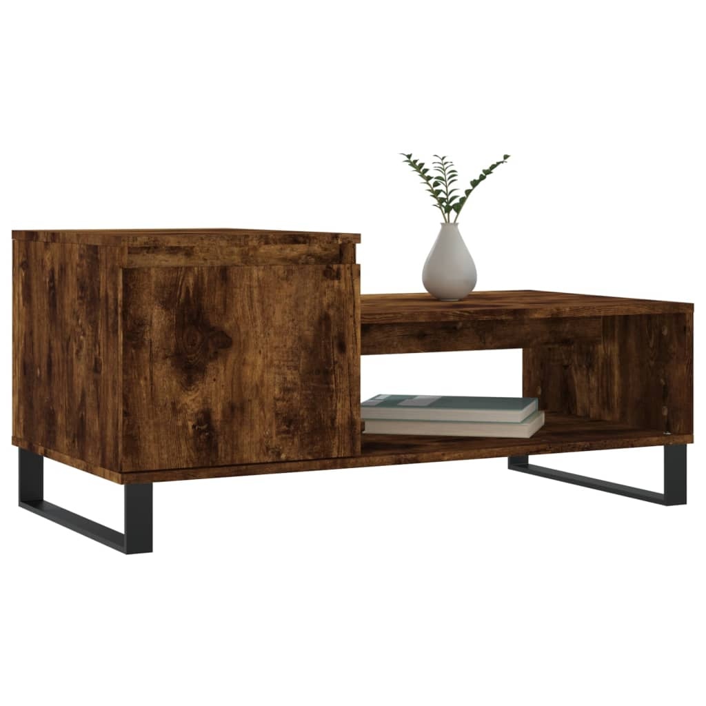 VidaXL Salontafel 100x50x45 cm bewerkt hout gerookt eikenkleurig