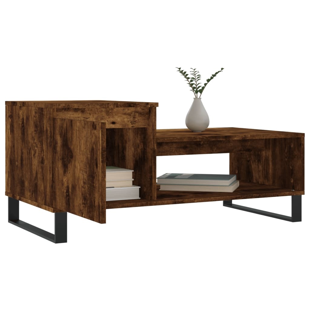 VidaXL Salontafel 100x50x45 cm bewerkt hout gerookt eikenkleurig