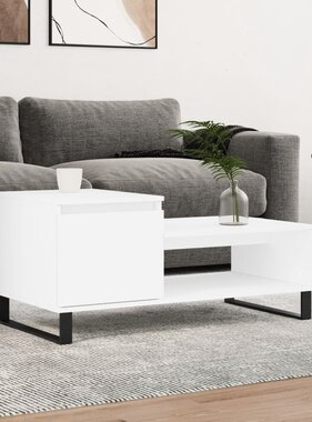 VidaXL Salontafel 100x50x45 cm bewerkt hout wit