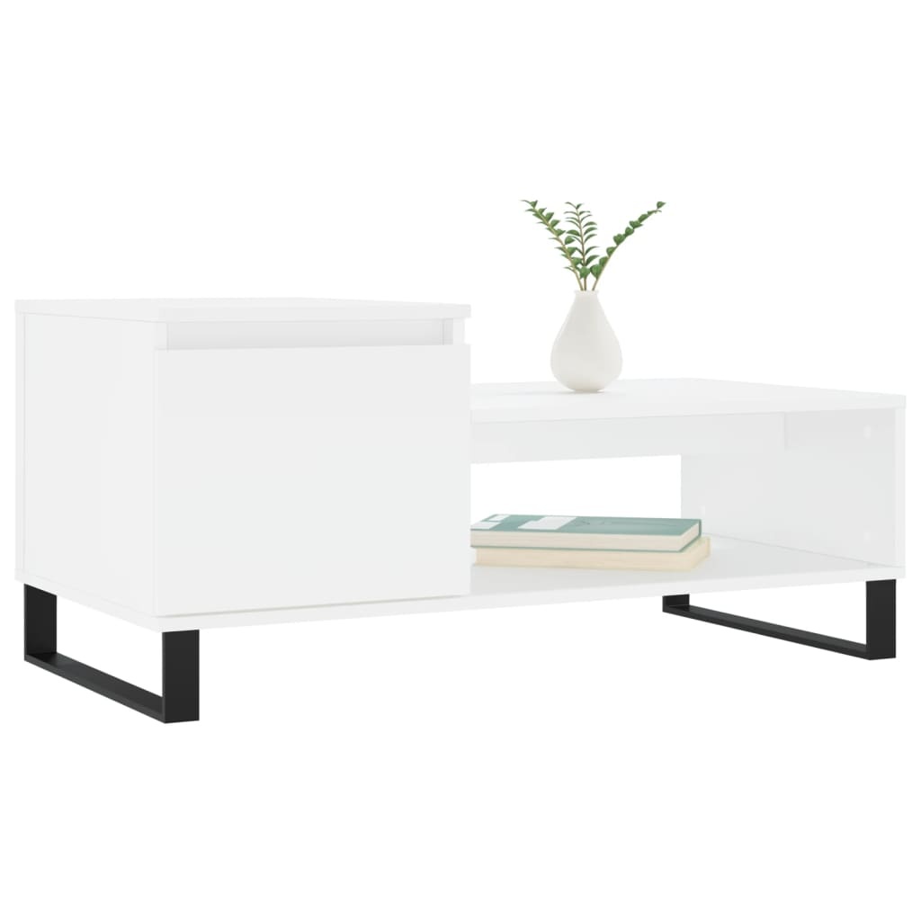 VidaXL Salontafel 100x50x45 cm bewerkt hout wit