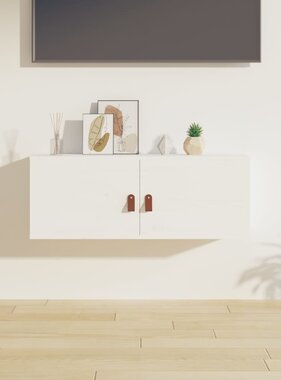 VidaXL Wandkast 80x30x30 cm massief grenenhout wit