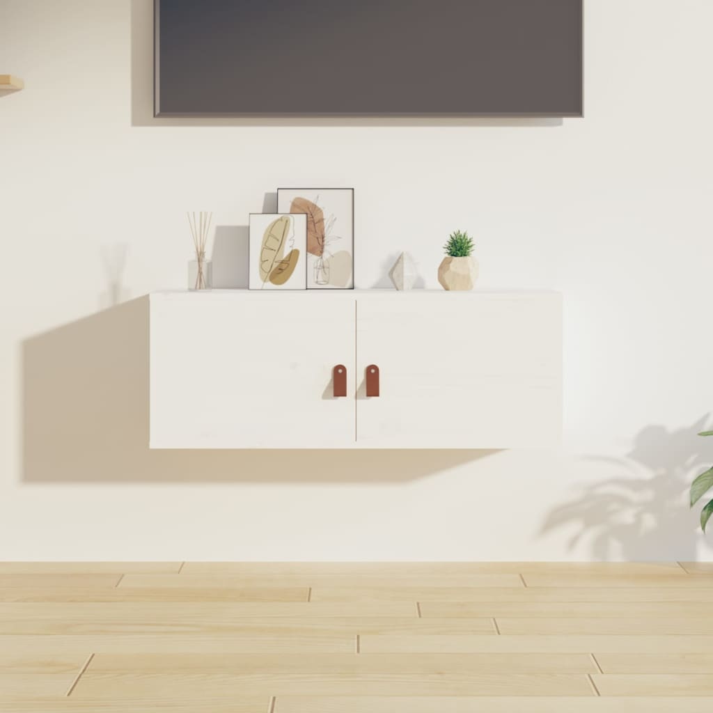 VidaXL Wandkast 80x30x30 cm massief grenenhout wit