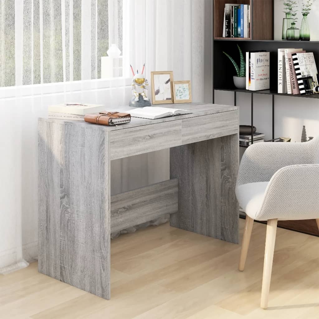 VidaXL Bureau 101x50x76,5 cm spaanplaat grijs sonoma eikenkleurig