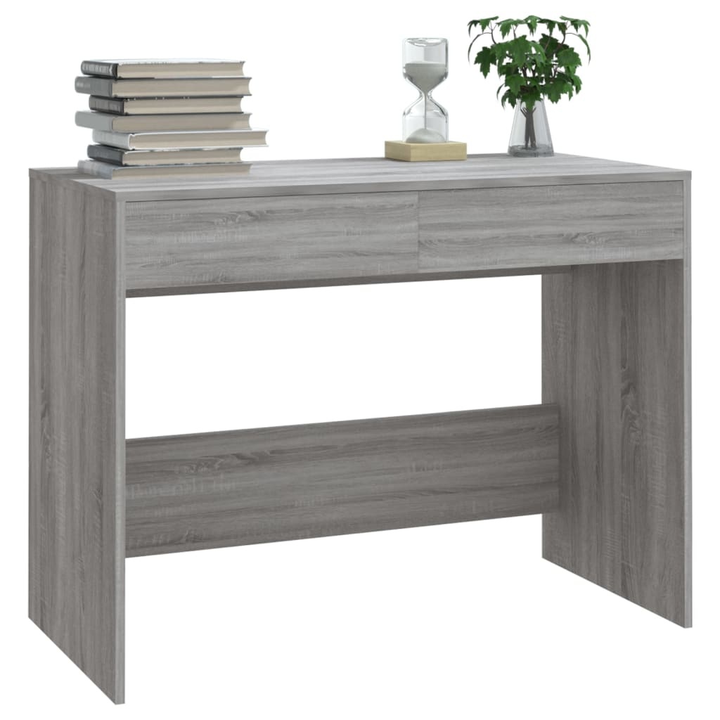 VidaXL Bureau 101x50x76,5 cm spaanplaat grijs sonoma eikenkleurig