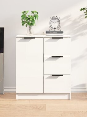 VidaXL Dressoir 60x30x70 cm bewerkt hout hoogglans wit