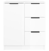 VidaXL Dressoir 60x30x70 cm bewerkt hout hoogglans wit