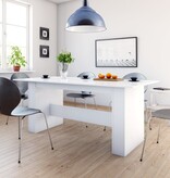 vidaXL Eettafel 180x90x76 cm spaanplaat hoogglans wit