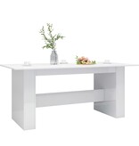 vidaXL Eettafel 180x90x76 cm spaanplaat hoogglans wit