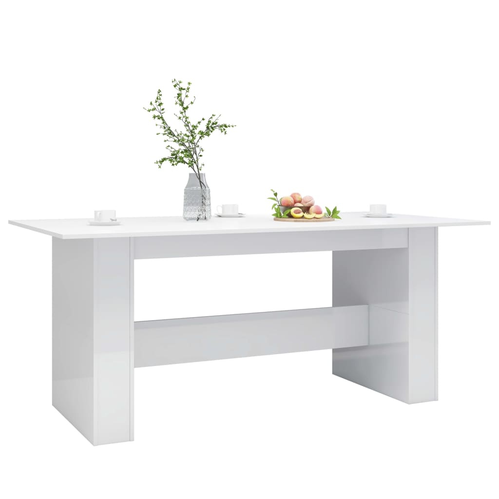 vidaXL Eettafel 180x90x76 cm spaanplaat hoogglans wit