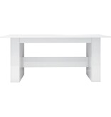 vidaXL Eettafel 180x90x76 cm spaanplaat hoogglans wit