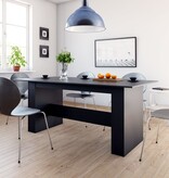 vidaXL Eettafel 180x90x76 cm spaanplaat zwart