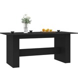 vidaXL Eettafel 180x90x76 cm spaanplaat zwart