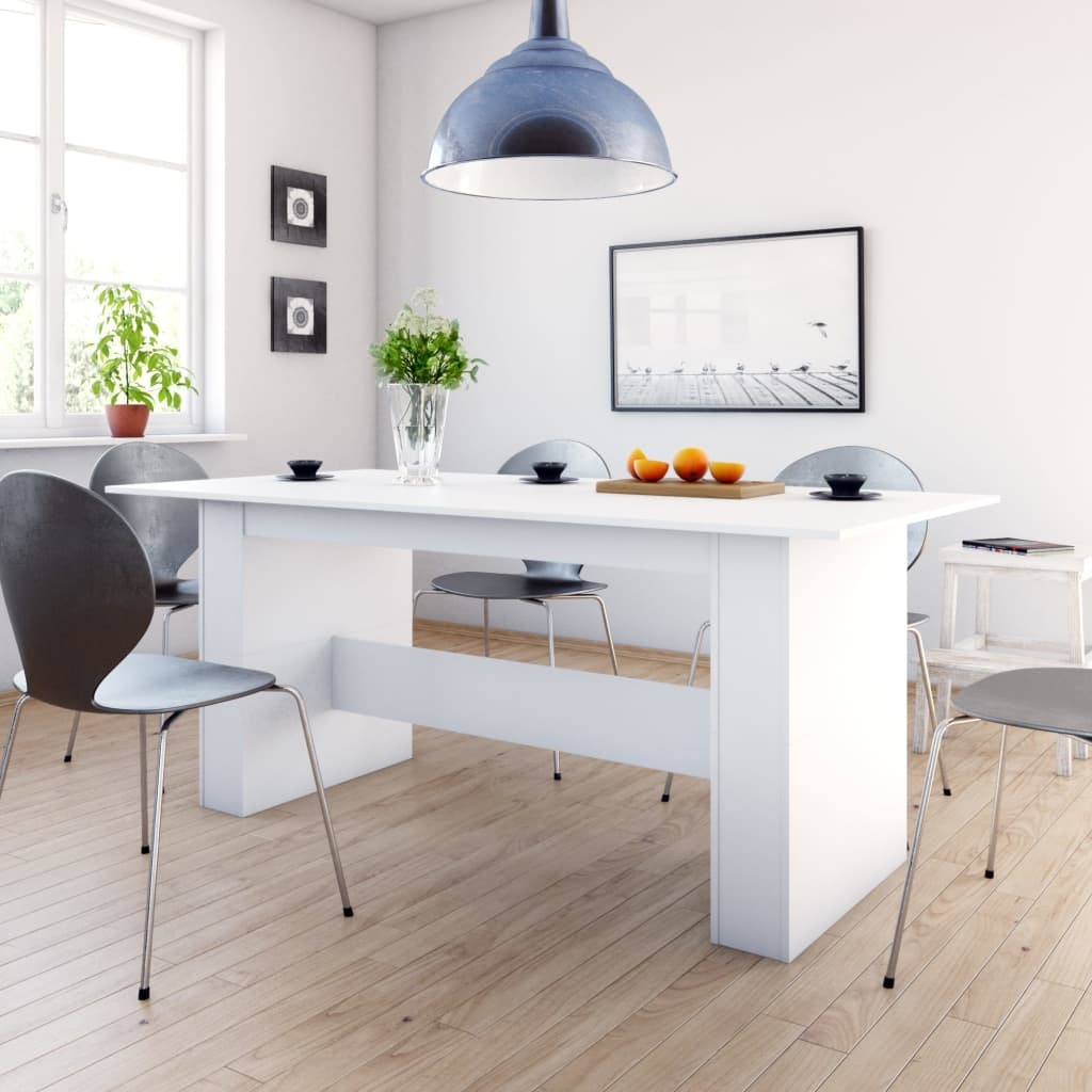 VidaXL Eettafel 180x90x76 cm spaanplaat wit